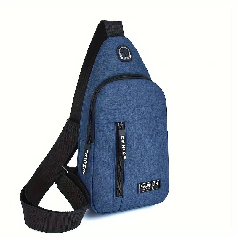 TEMU Waterproof Oxford Fabric Backpack - Adjustable Strap, Large Capacity, For School & Work, Durable Crossbody Bag With Laptop Compartment