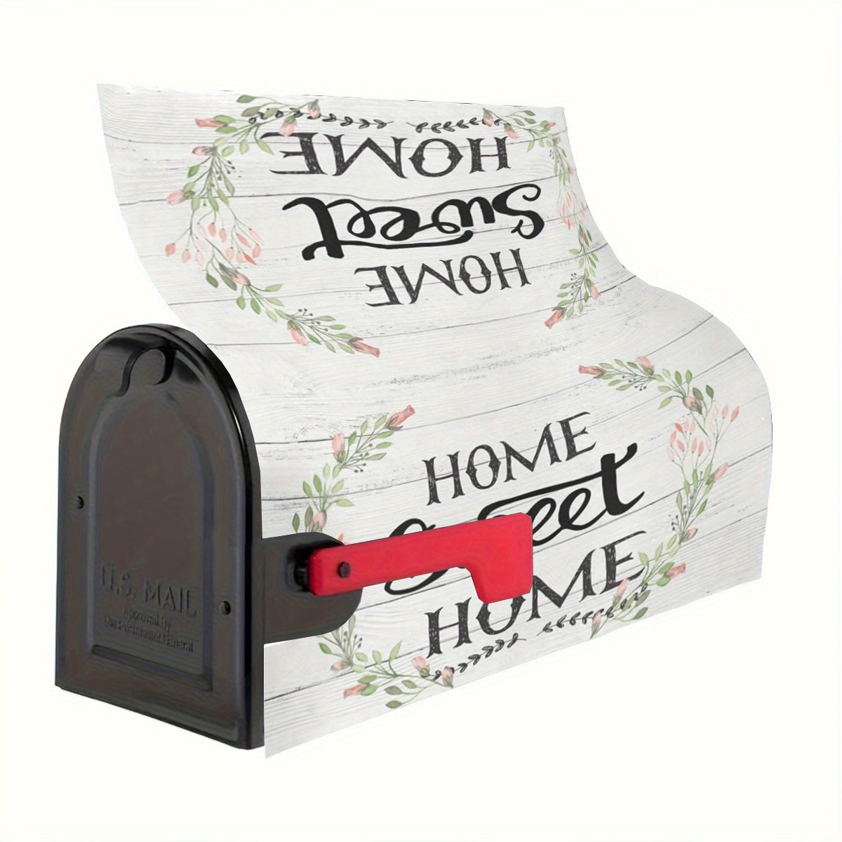 

Spring Wreath & White Magnetic Mailbox Cover - Standard Size 18x21in, Polyester Outdoor Decor For Garden And Yard, , Post Wraps, Letter Box Cover