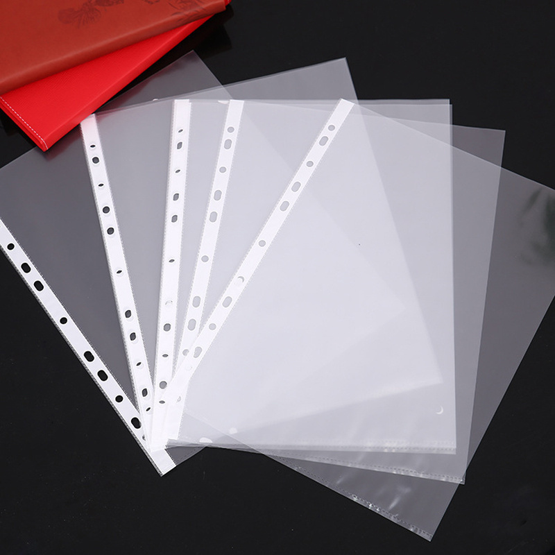 

300 High-quality A4 Document Sleeves - Transparent Pvc, With 11 Holes For Simple Organization - Protective Office Folders For Leaflets And Papers.