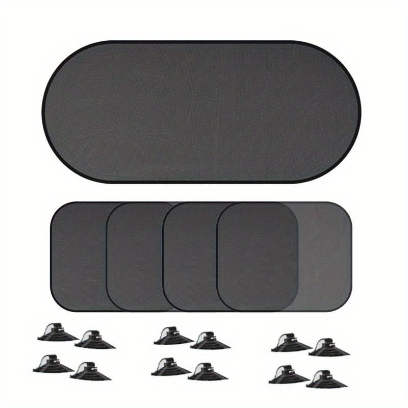 1 Set Of 5 Car Mesh Suction Cup Sunshade Foldable Car Side Sunshade Anti-ultraviolet Car Sunshade With Suction Cup Parking Use