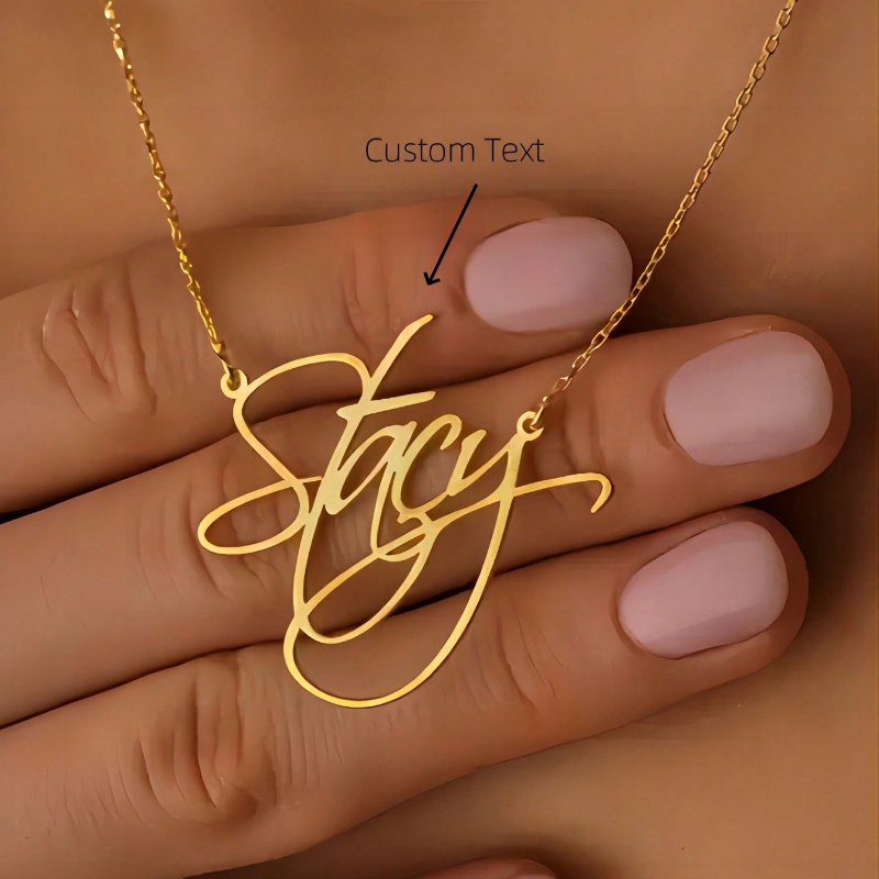 

Customized Name Necklace, Personalized Grass Book Pendant, Elegant Style, Simple Diy Customized Name Gift For Women