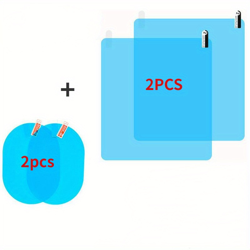 TEMU 4pcs Car Rainproof Film Anti Fog Car Sticker Car Mirror Window Rain Proof Waterproof Film Auto Sticker Accessories