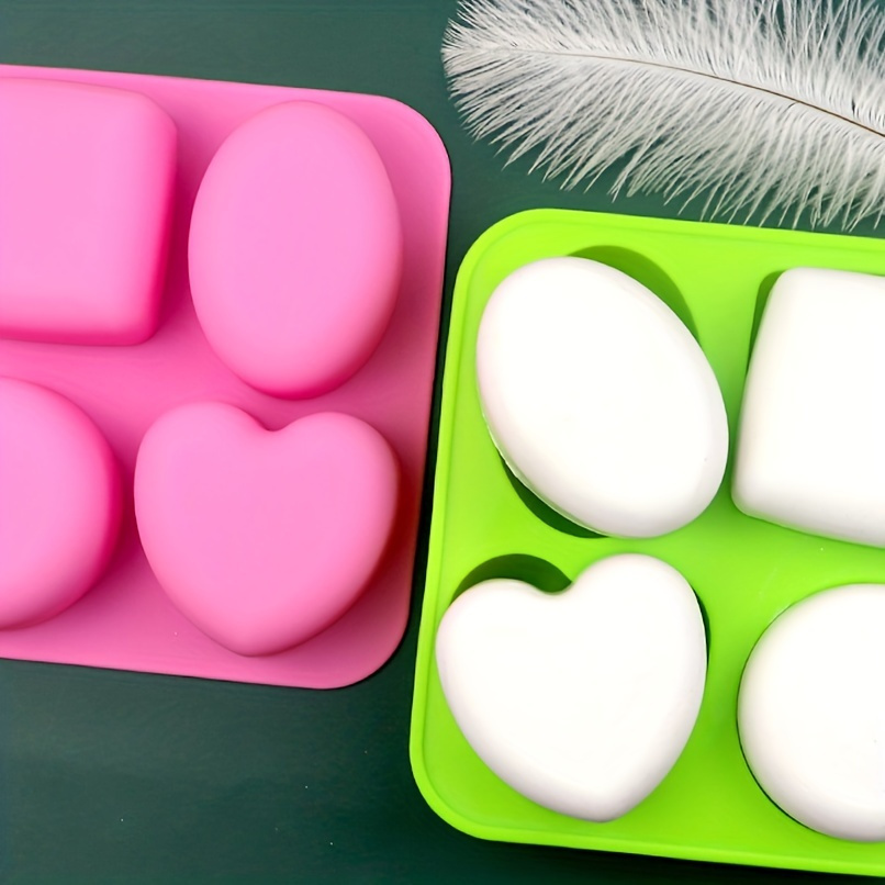 

Silicone Soap And Candle Molds Set, Multi-shape With Heart, Oval, Square, Round, Non-stick, Easy Release, Diy Homemade Crafting Supplies, Art & Craft Tools