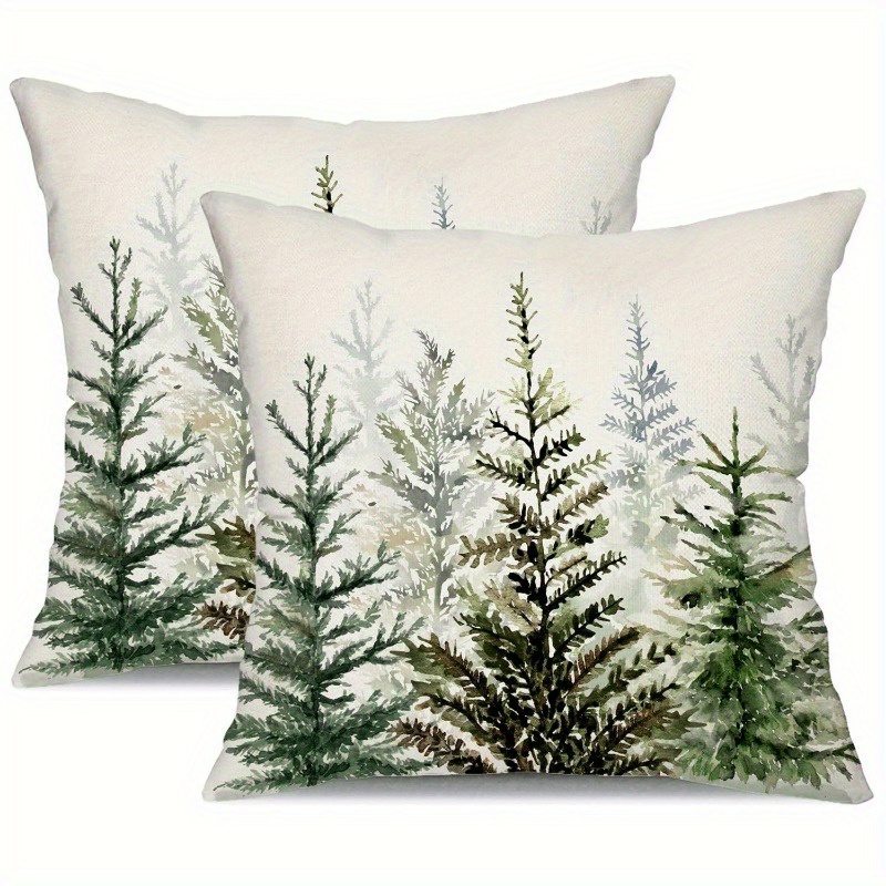 

2pcs Vintage Print Pillowcases With Invisible Zipper - Polyester, Machine Washable For Living Room & Bedroom Decor