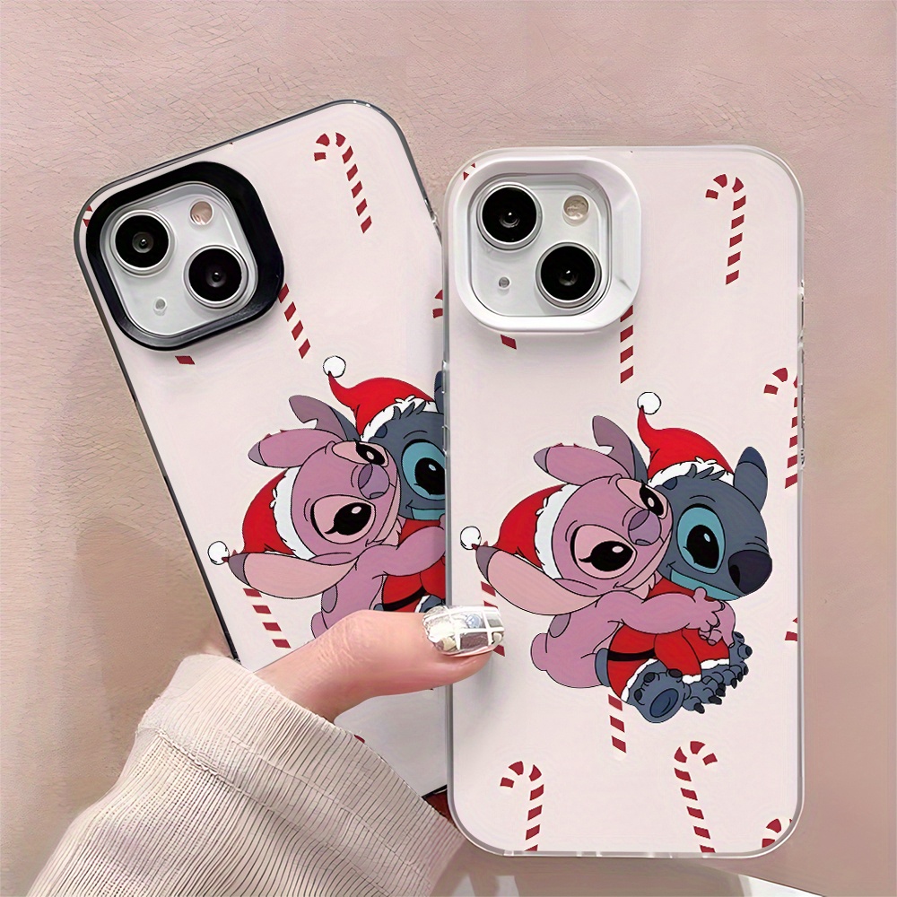 

Christmas Stitch & Sticks Cartoon Cute Phone Case For Iphone, Anti-fall With Lens Protection, Tpu Material, Suitable For 11/12/13/14/15 Pro Max/plus