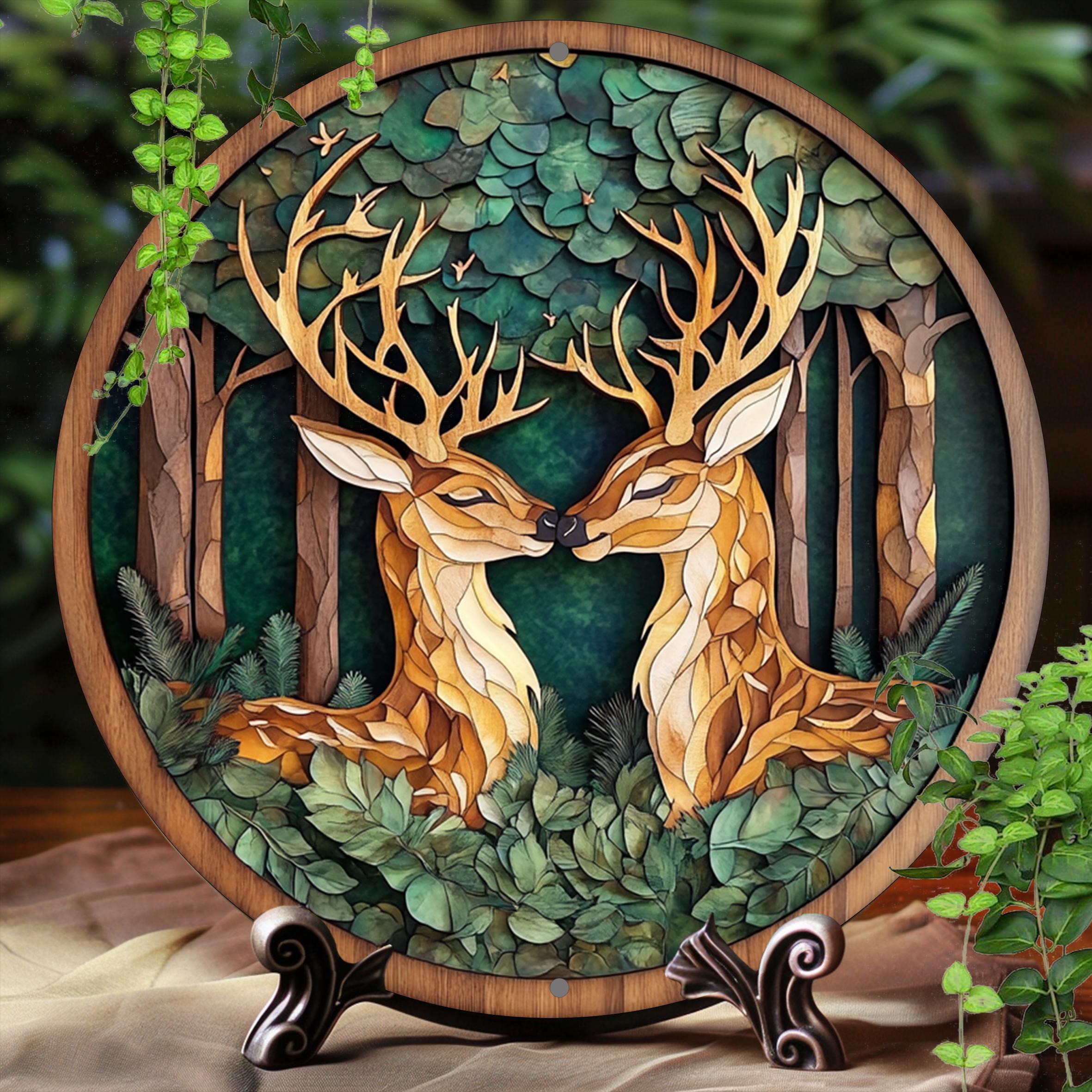 2PCS Deer Metal Wall hotsell Art Decor, 3D Forest Deer Wall Decor, Metal Art