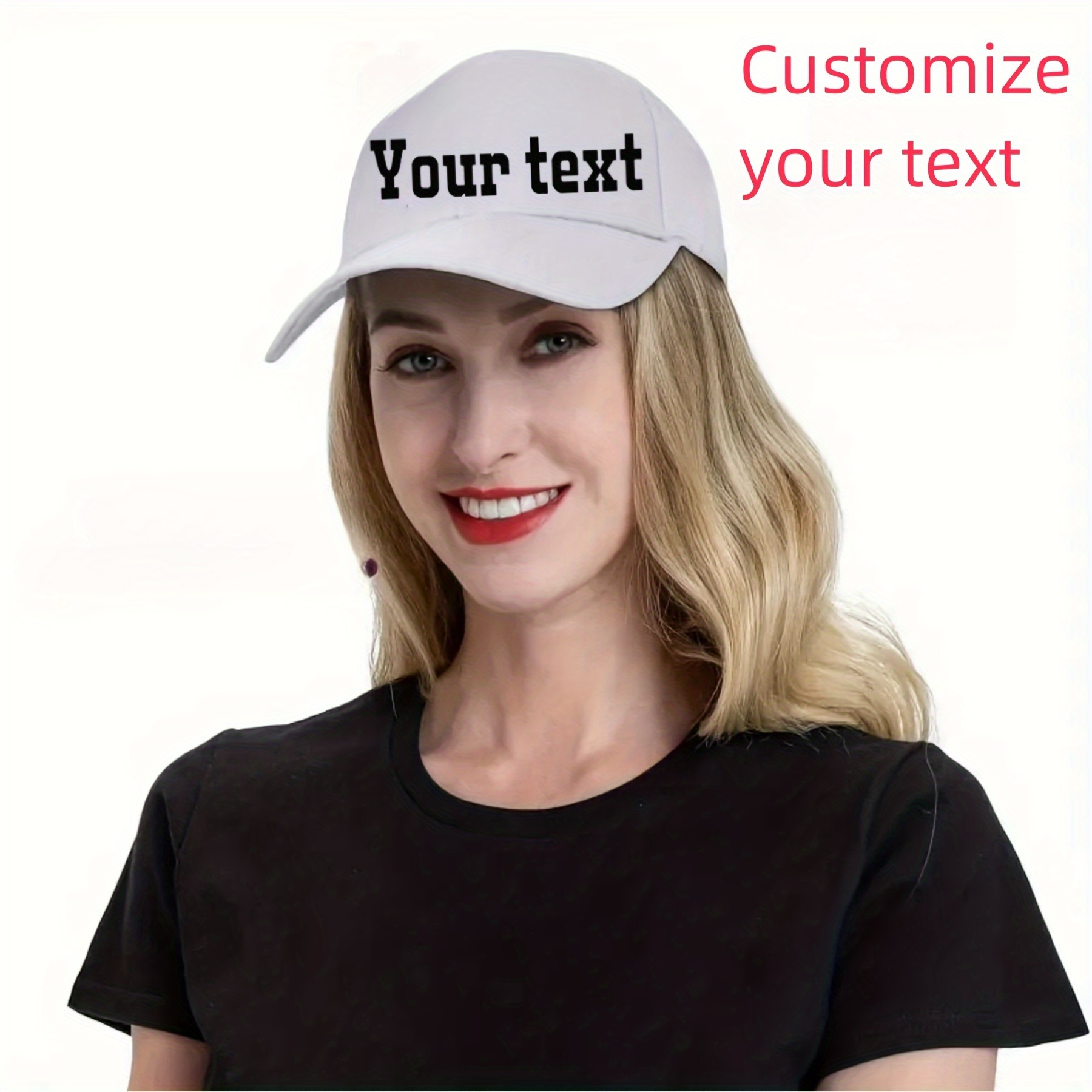 

Personalized Adjustable Cotton Baseball Cap, Unisex Lightweight Breathable Sports Hat For Golf, Running, Badminton, Outdoor Activities - Custom Logo Printing