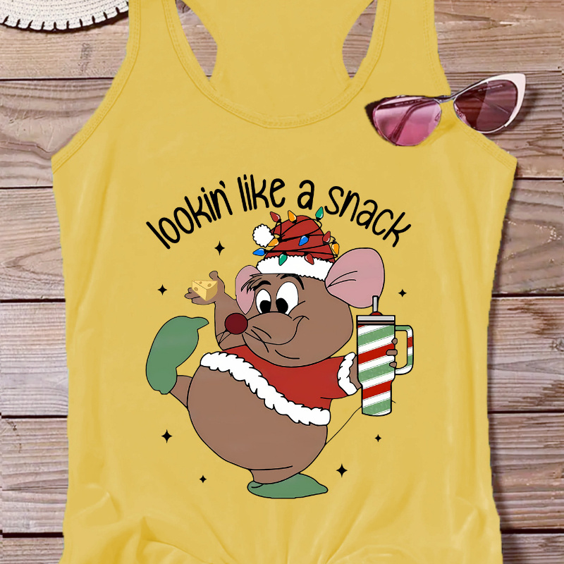 

Trendy Women's Christmas Mouse Pattern Print Tank Top, Sleeveless, Women's Clothing