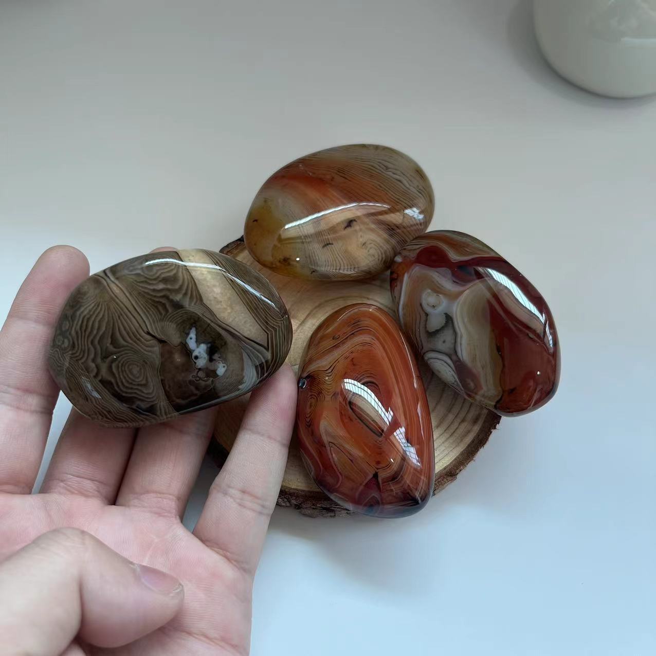 1/3/6 db, természetes achát csavart tenyérkő, játék kő,   dekorációs díszek, akvárium tájkép dekorációs kő