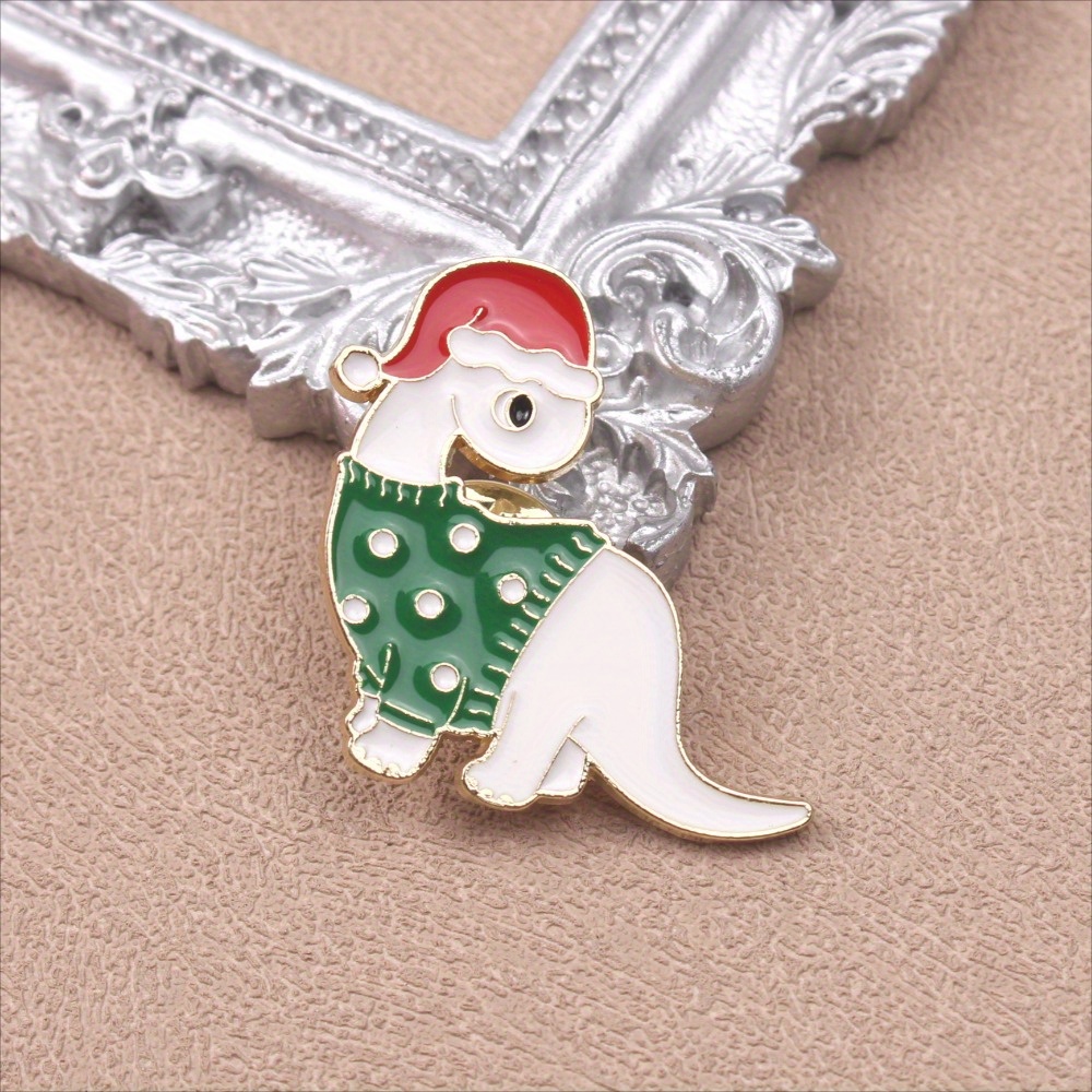 

Creative Fashion Christmas Collection Dinosaur Brooch Fashion Enamel Badge Schoolbag Coat Accessories Student Gift