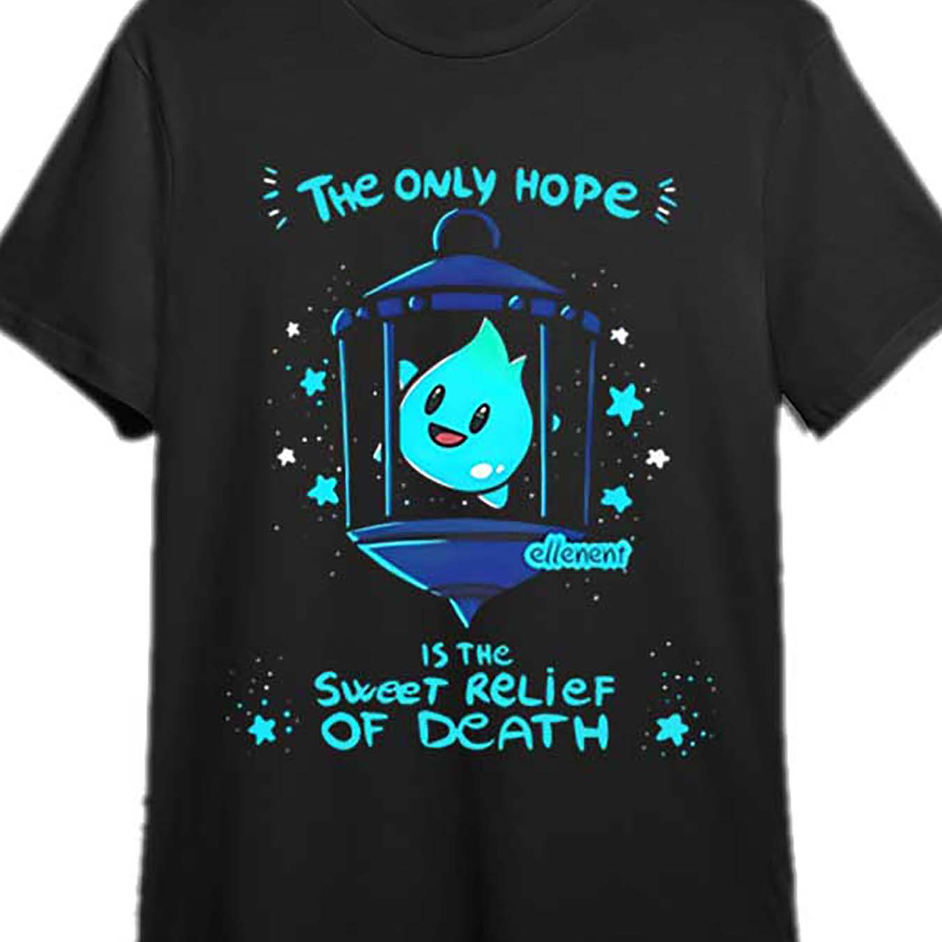 

Lumalee T-shirt, The Only Hope Is The Sweet Of Death T-shirt Funny Men's Short Sleeve Graphic T-shirt Collection Black, Men's Summer Clothing