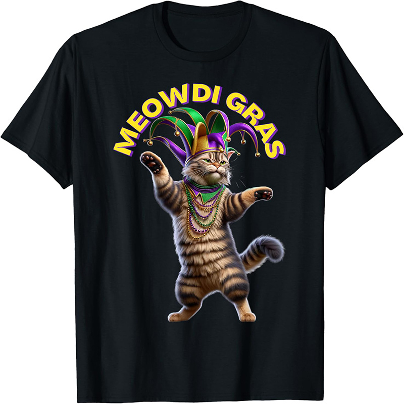 

2024 Matching Mens Womans Funny Meowdi Gras Cat