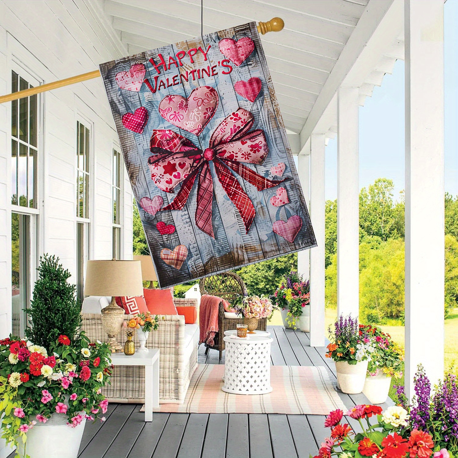 

1pc 's Day Double- , 28x40 , Polyester, & , And Decor, No Needed