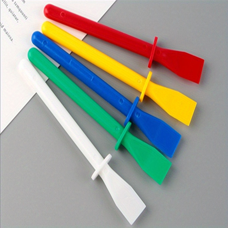 

5pcs Assorted Plastic Knives - Oil Painting Spatulas For Diy Art &