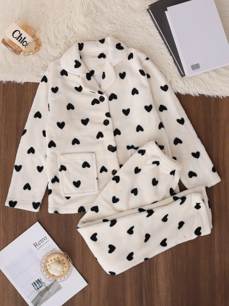 womens winter long sleeved long pants velvet set loungewear pajamas Product details 1