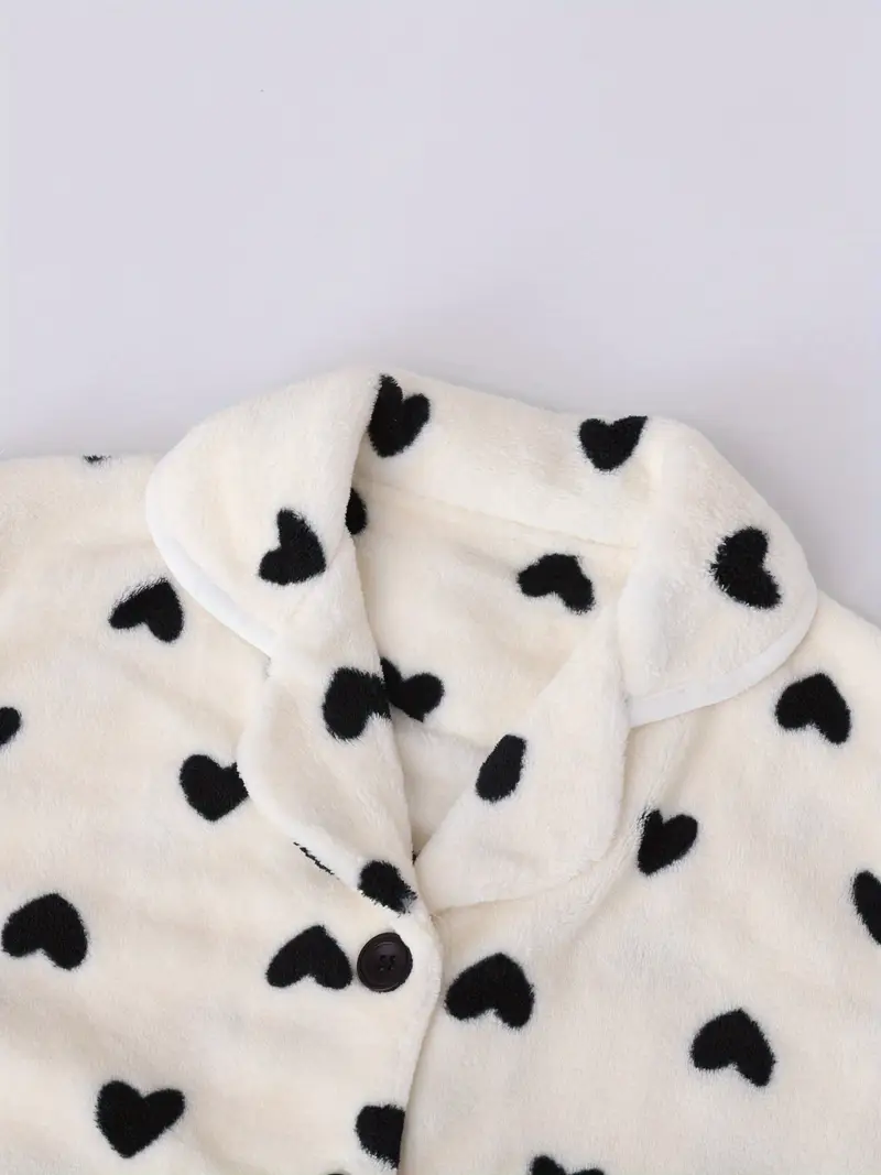 womens winter long sleeved long pants velvet set loungewear pajamas Product details 3