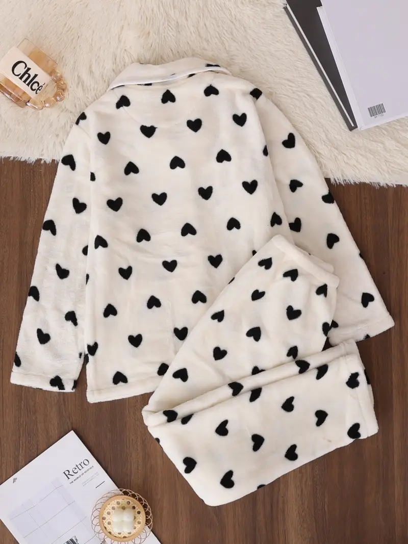 womens winter long sleeved long pants velvet set loungewear pajamas Product details 2