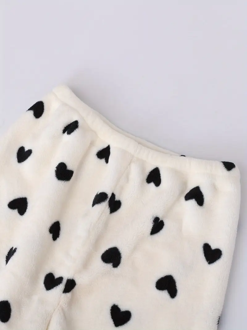 womens winter long sleeved long pants velvet set loungewear pajamas Product details 5