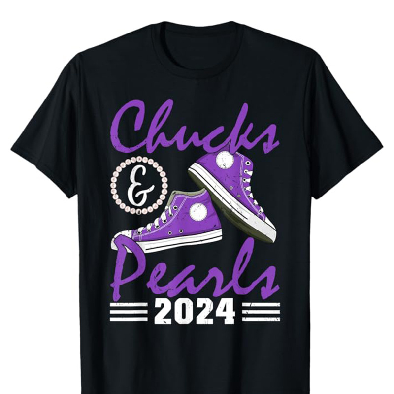 

2024 Chucks & Pearls Printed, Men's Cotton T-shirt, Graphic Tee Men's Outdoor Clothes, Men's Clothing, Casual Short Sleeve Crew Neck T-shirt, Tops For Men, Gift For Men