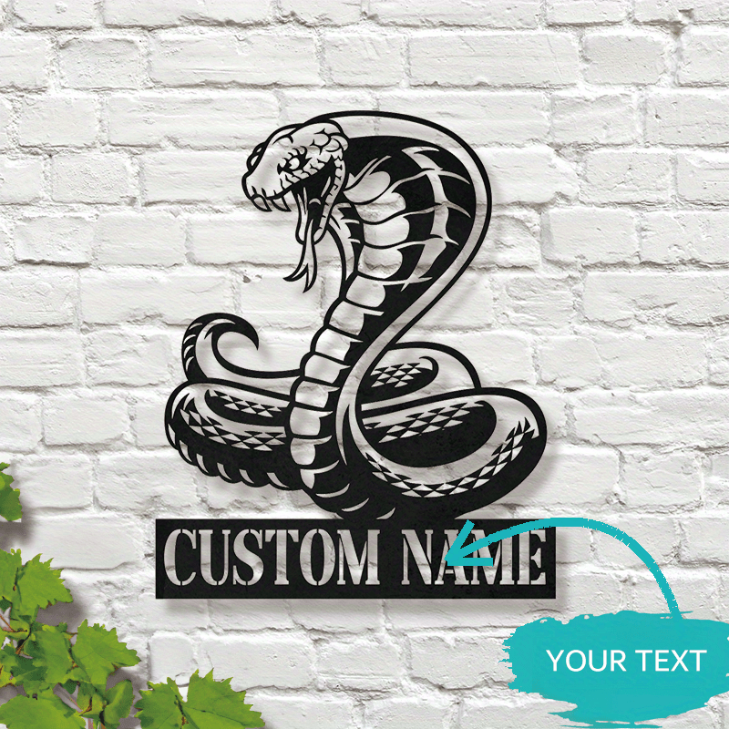 

Custom Snake Metal Wall Art - Contemporary Style Personalized Name Sign - Home Decor Ornament Without Feathers, Non-electric - Ideal Gift