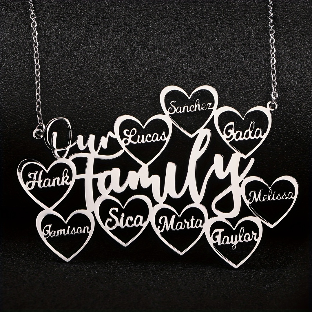 

Customizable Family Tree Pendant Necklace: Supports 1 Names, Graduation, Valentine's Day, Day Gifts, , , Friends - Personalized English