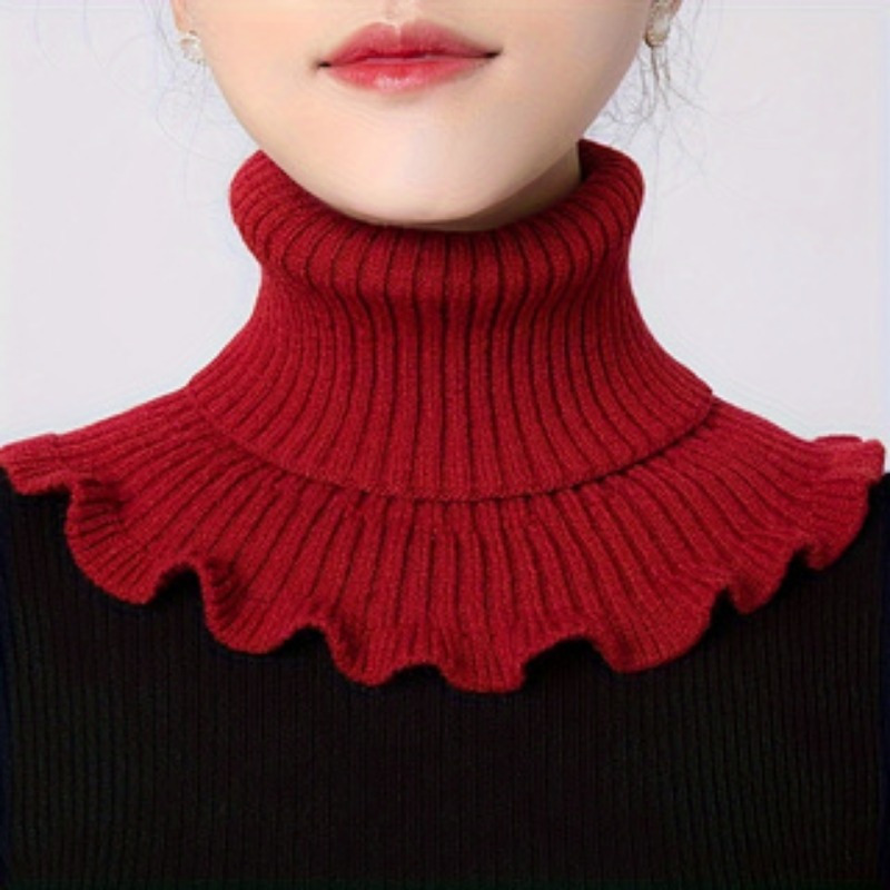 

Women's Knit Collar Neck Gaiter, Stretchy Polyester , Warm And Windproof Winter Scarf For Casual Outing