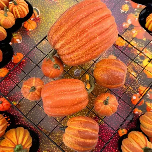 simulation pumpkin model 7pcs artificial pumpkin set for halloween and thanksgiving decor foam pumpkins great for home table decoration photography props