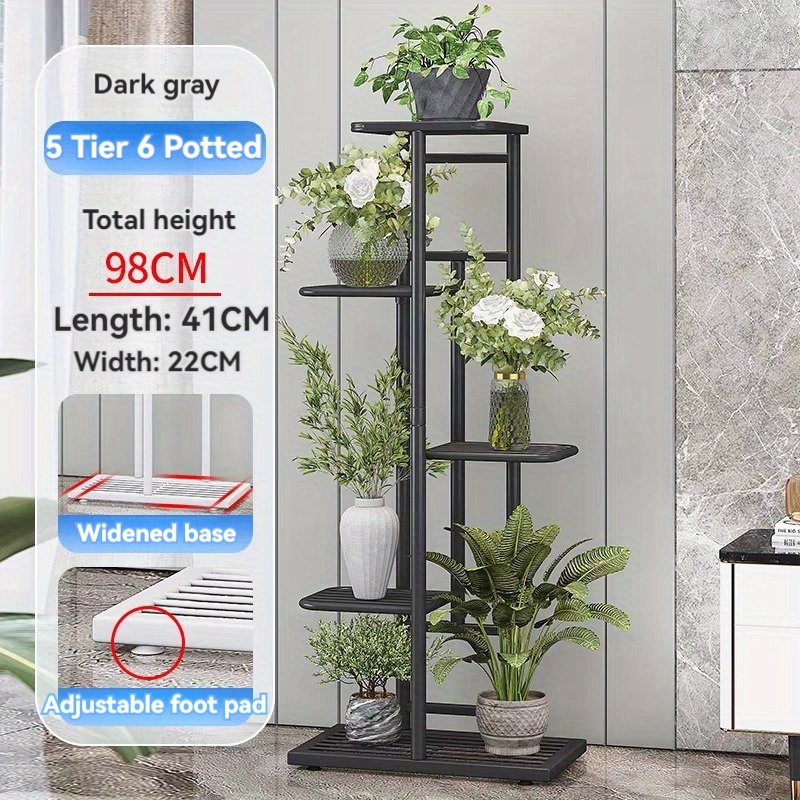 

5-tier Metal Plant Stand With - Indoor/outdoor Holder, Patio, Garden, Balcony & Living Room Decor