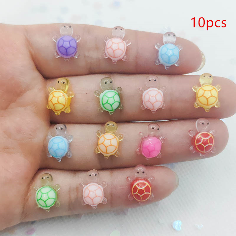 

Luminous Turtle Resin Charms Set For Diy Crafts, Jewelry Making, Nail Art, Hair Clips, And Phone Case Embellishments - 10/20pcs Cartoon Turtle Flatback Beads Accessories