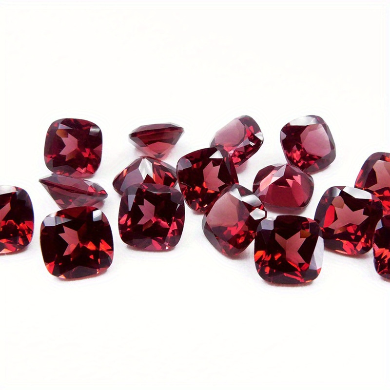 6mm Square Cushion-Cut Garnet Loose Stone, January Birthstone