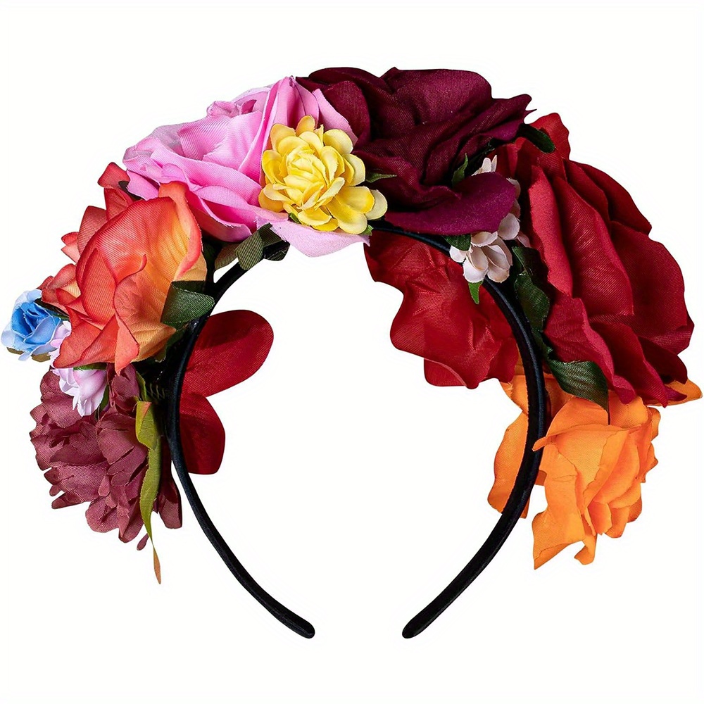 Vintage-inspired Rose Flower Crown Headband For Women - Halloween, & Bridal Cosplay