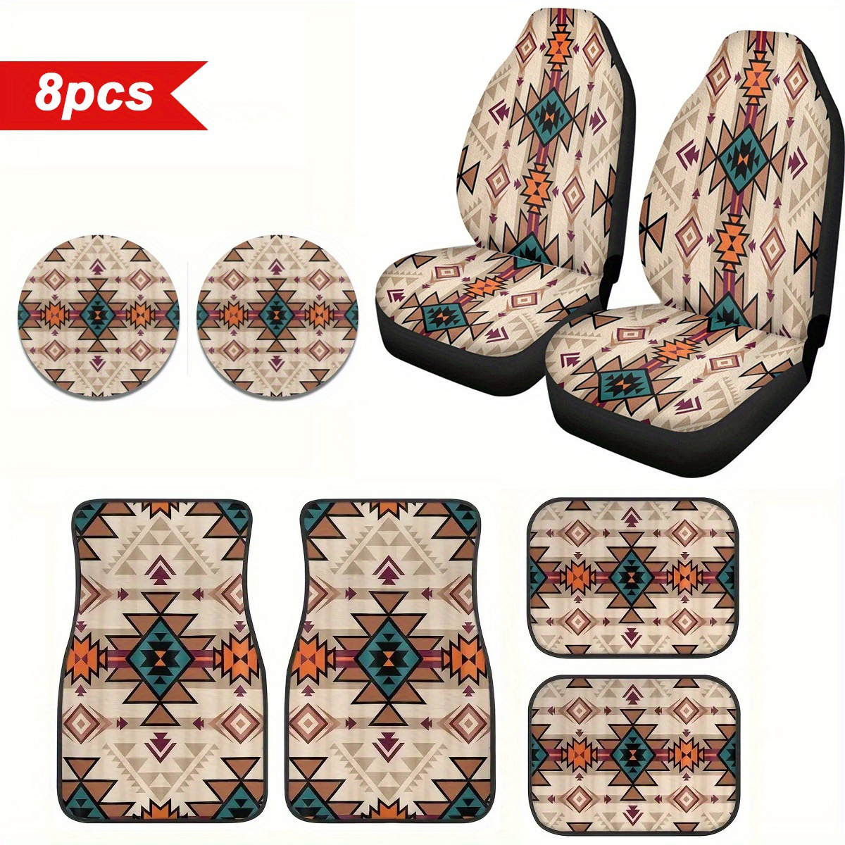 

8pcs Car Seat Covers & Set - Polyester, , Suvs, Trucks - Accessories