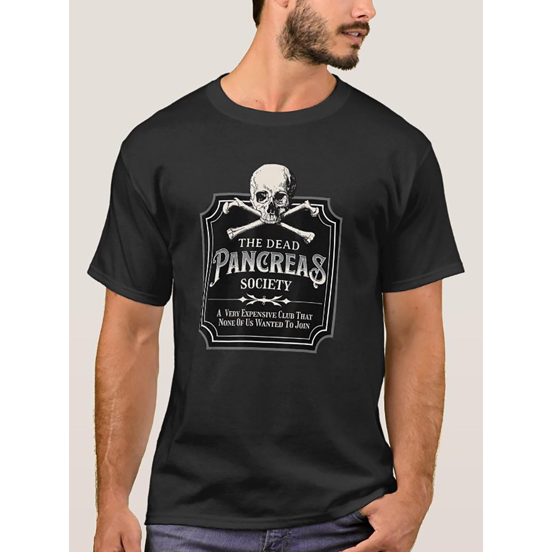 

Death Pancreas Association Type 1 Diabetes T1d Awareness T-shirt 12644 Funny Men's Short Sleeve Graphic T-shirt Series Black Zz