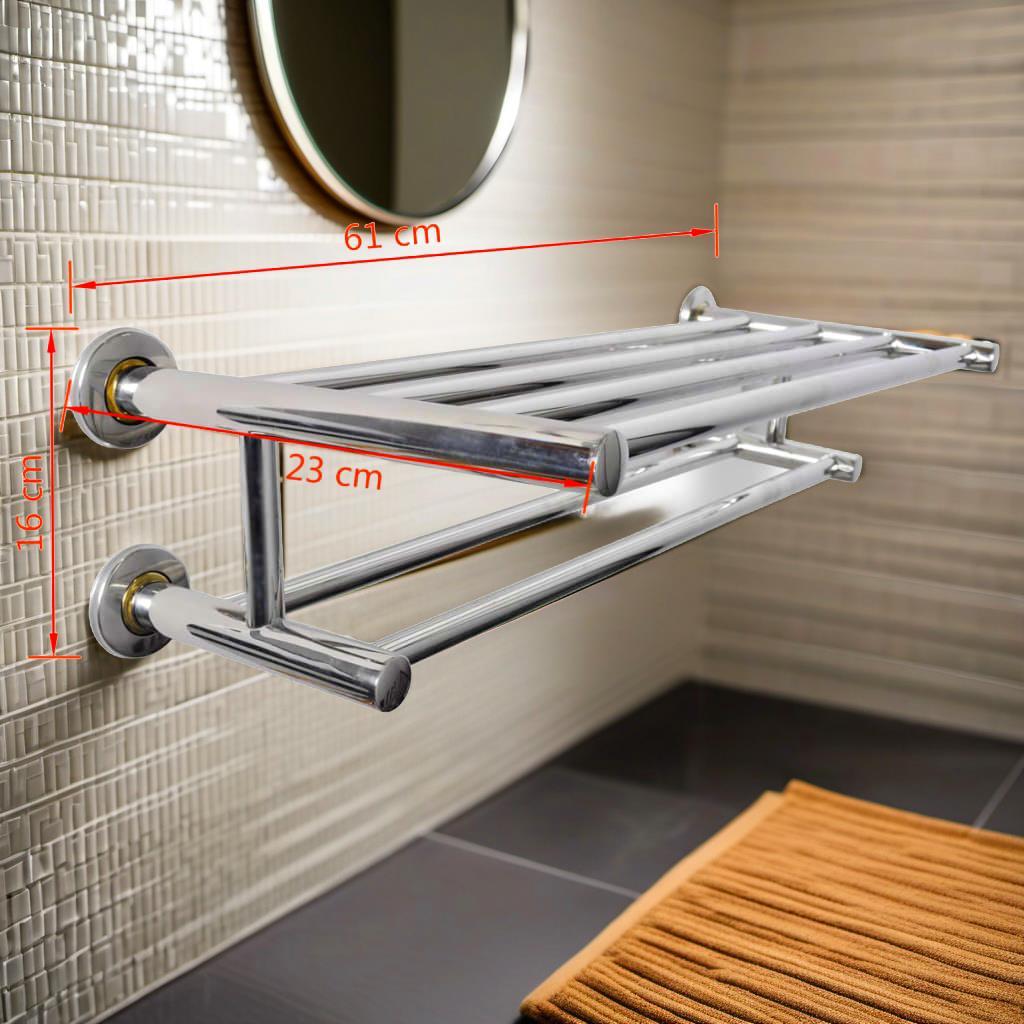 Porta Asciugamani Adesivo Per Bagno - Acciaio Inox 304 Senza Forare - 23cm Per Piastrelle E Superfici Lisce - Foto 3