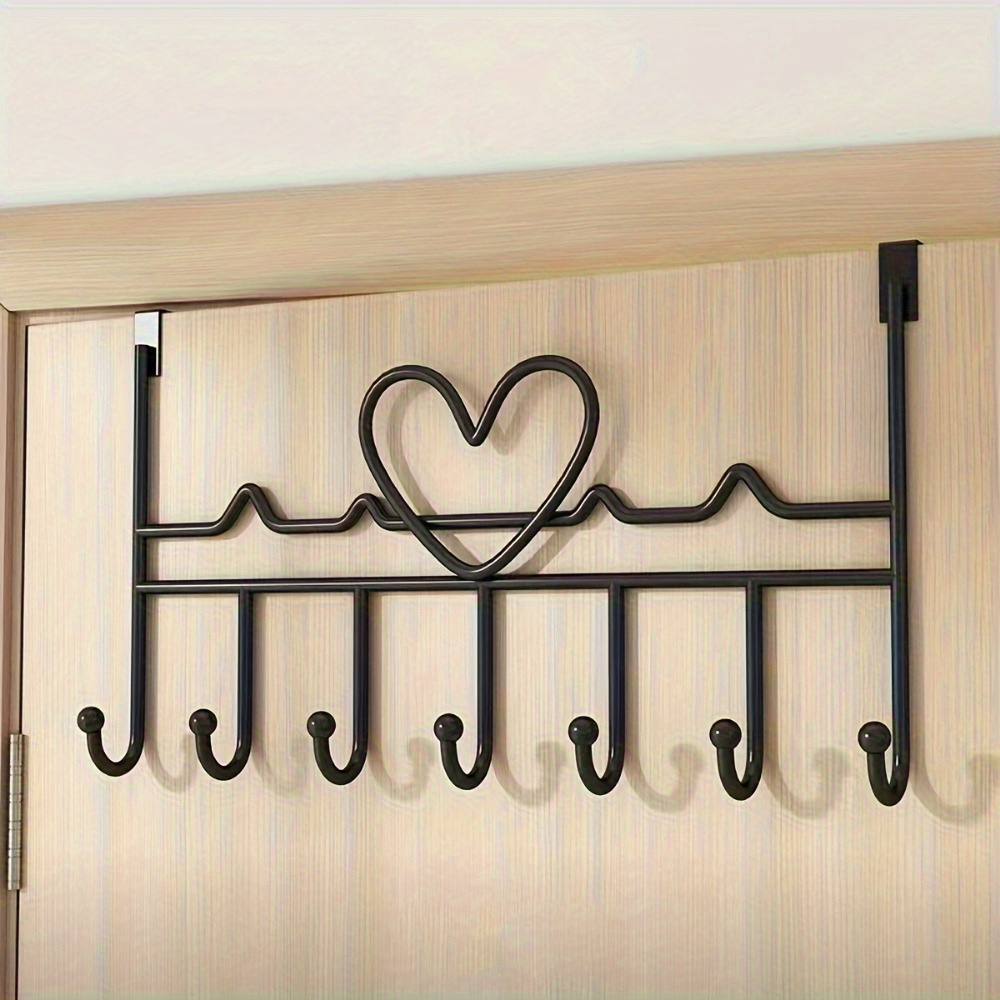 

Over The Door Hook Coat Rack Heavy-duty 7 Hooks Organizer Rack Bathroom Hanging Towels Rack Multiple Uses Over Door Coat Rack For Clothes Towels