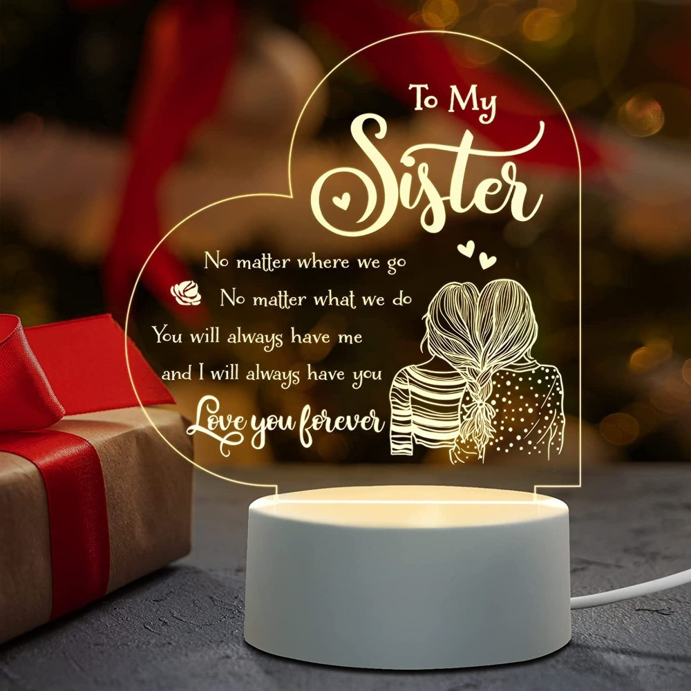 

1pc Led Usb, "to My Sister" , - , For Sister, Bedroom Decor Abs