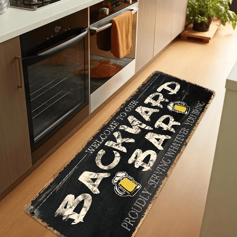 TEMU 1pc Weekend Beer Bar Theme Kitchen Foot Mat, Indoor And Outdoor Comfortable Carpets For Kitchen, Home, Office, Laundry Room, Bathroom Carpets,