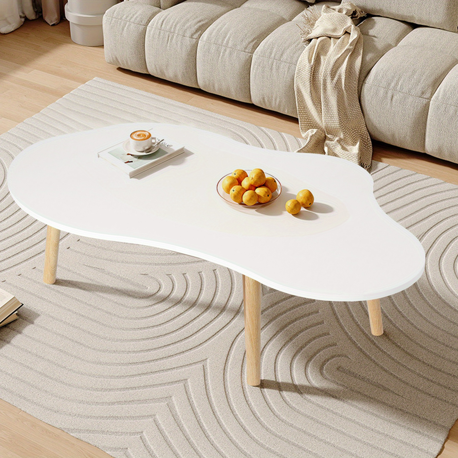 Mid-Century Modern Cloud-Shaped Coffee Table - Minimalist Design