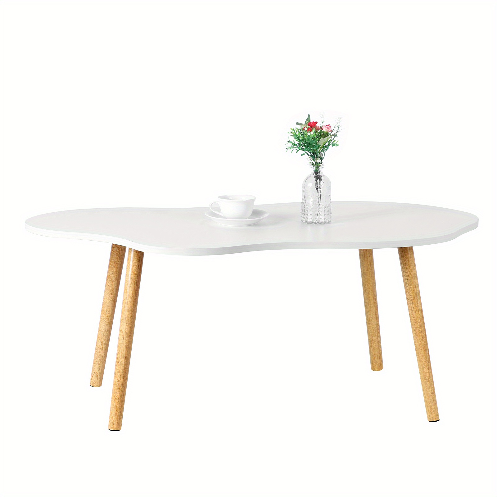 Small Coffee Table in Mid Century Modern Style, Minimalist Design, Cloud-Shaped, Suitable for Living Rooms, Dining Areas, And Outdoor Spaces