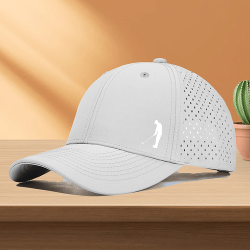 1pc quick dry golf cap with hole perforated mesh gentleman playing golf pattern print trucker hat 10 colours