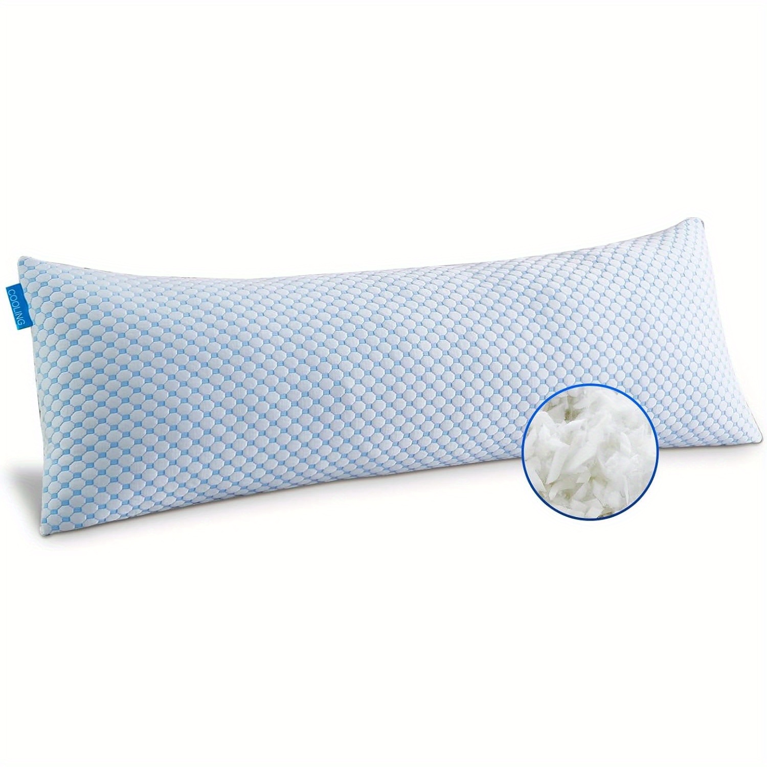 TEMU Cooling Body Pillow - Memory Foam Body Pillow, Cooling Body Pillows For Adults, Cooling Pillow, Adjustable Body Pillows For Sleeping, Breathable Bed Pillows, 20x54 Inch Long Pillow