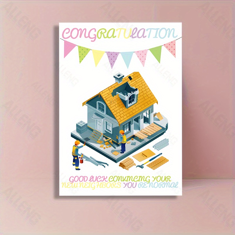 5 Ou 12 Cartes Invitation Crémaillère Réf 01 Avec Ou Sans Enveloppes Imprimées E