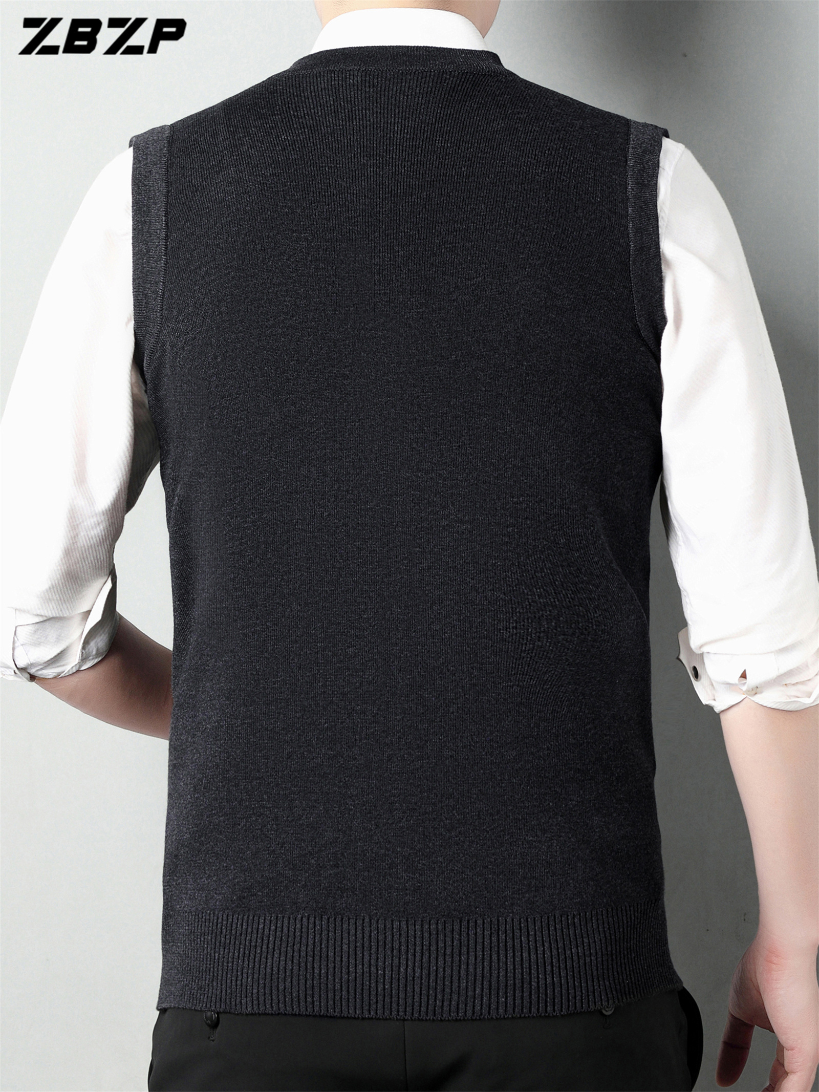 *'s Casual Knit V-Neck Sweater Vest Regular Fit Geometric Pattern 100%  Polyester Sleeveless Cardigan with Button Details Spring/Fall Collection