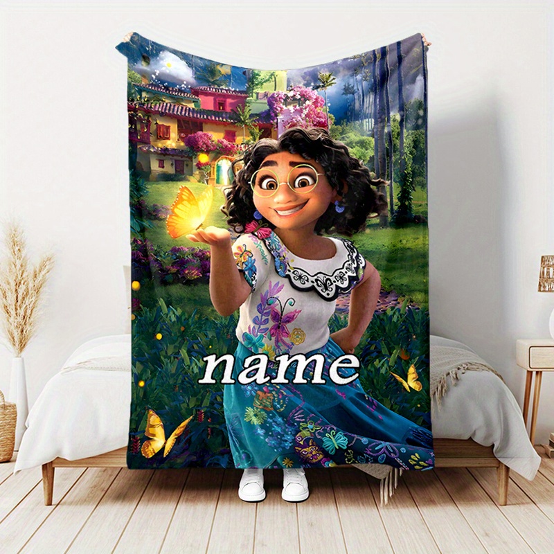 

Custom Printed Blanket With Name, Soft Durable Knitted Polyester Flannel, All-season Couch/bed Cover, Anime Style, 200-250g Fabric, Digital Print, Home Kitchen Bedding