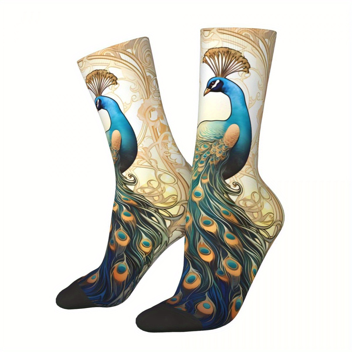 

Men's Novelty Seamless Mid Calf Socks, Breathable, Comfortable, Casual And In All , Polyester, Knitted Fabric