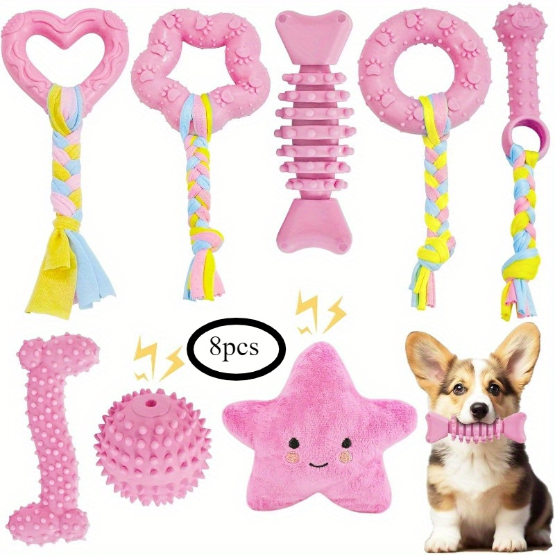 

8 Pack Small Dog Chew Toys Small Dog Toy Set Soft And Interactive Small Dog Chew Toys