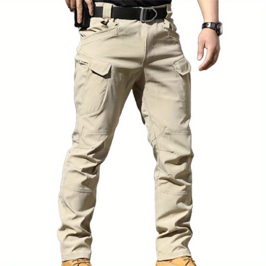 

Men Fashion Cargo Pants Solid Color Multi-pockets Waterproof Trousers Fall Casual Jogger Pants Sweatpants