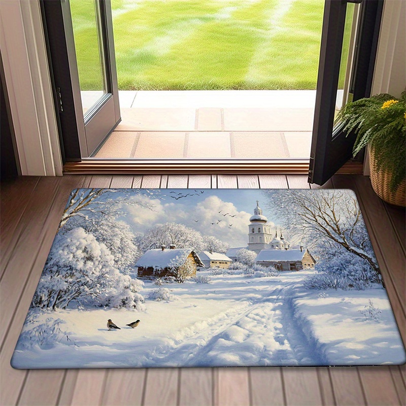 

1pc, Print Non-slip Mat Carpet, Comfortable Floor Mat, Machine Washable Entrance Room Bedroom Laundry Room Bathroom Home Decor, Room Decor, Christmas Decoration