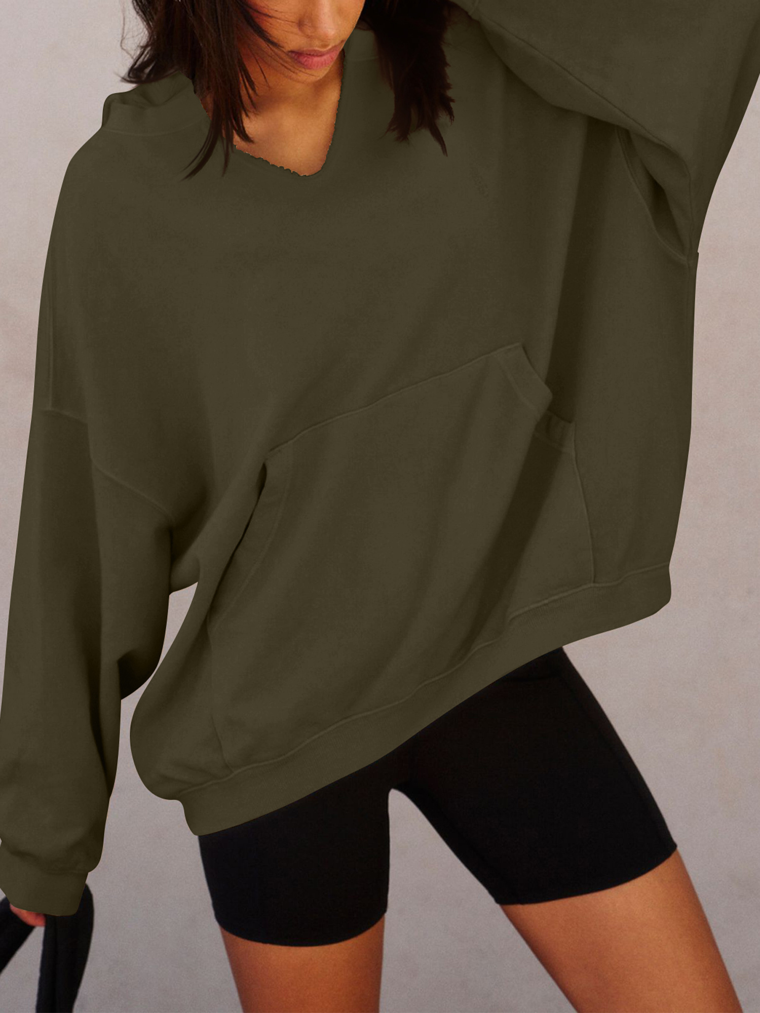 Plus Size Hoodie Button Oversized Coat Womens Plus Casual - Australia