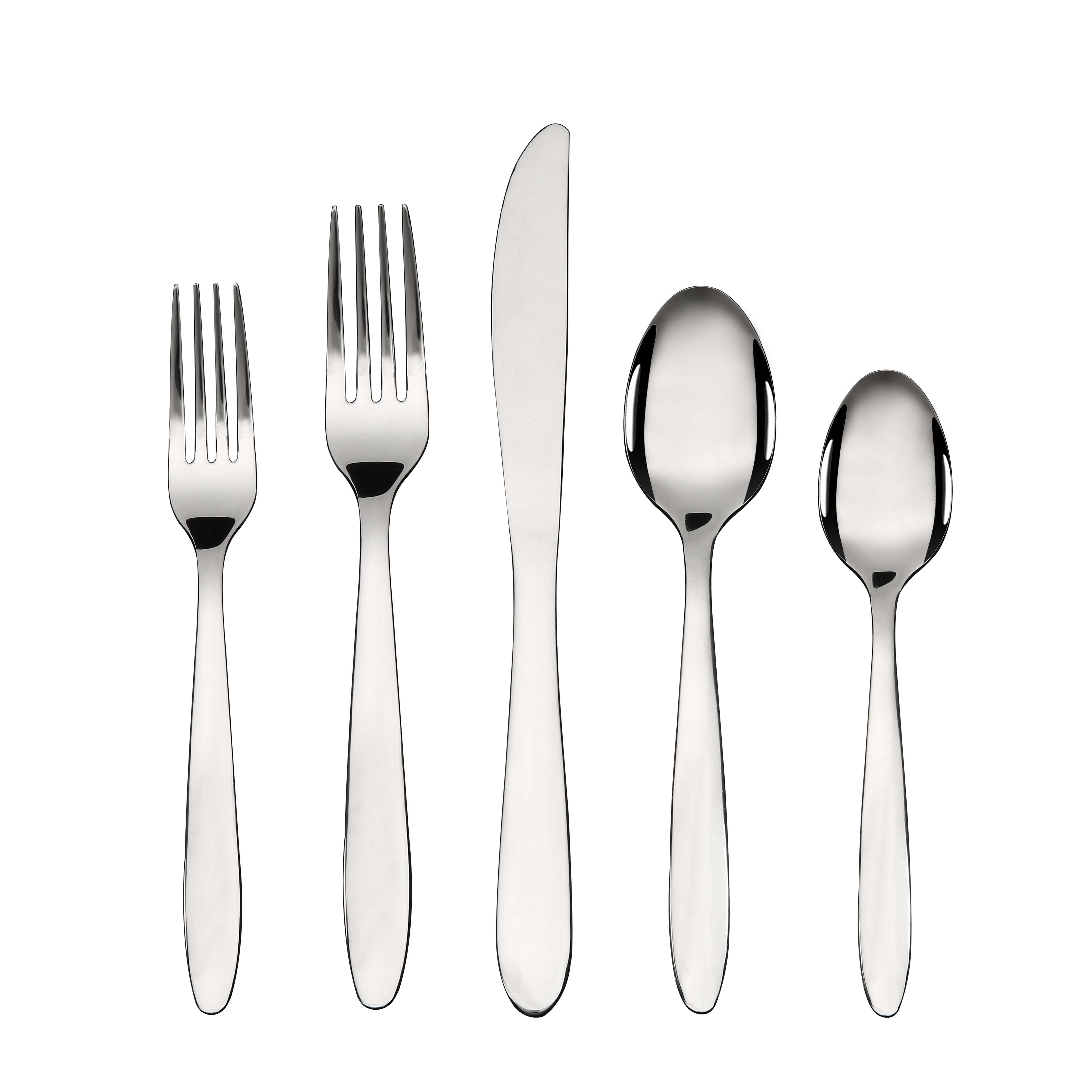 

20-piece Stainless Steel Flatware Set, Silver, Service For 4